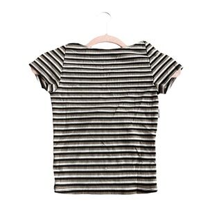 Urban Outfitters Black and White Striped Tee with Open Back